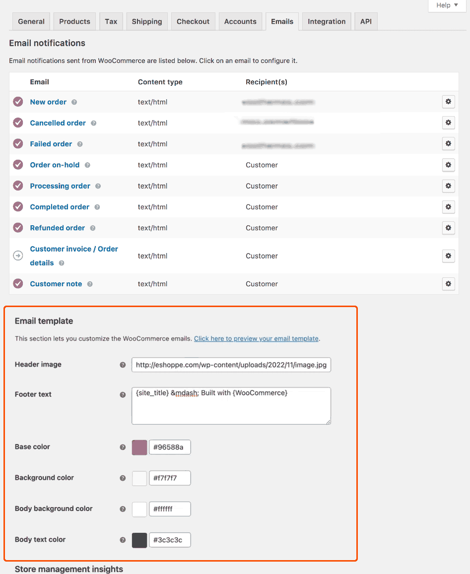 Woocommerce Email Template