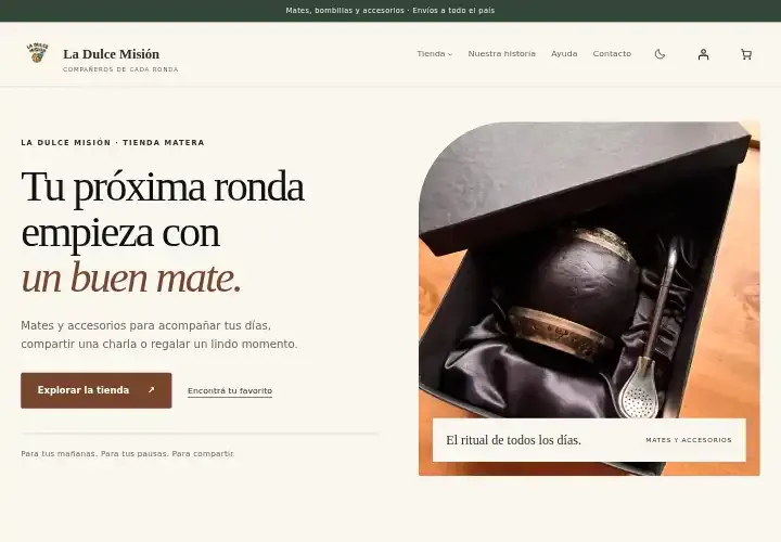 Homepage of La Dulce Misión
