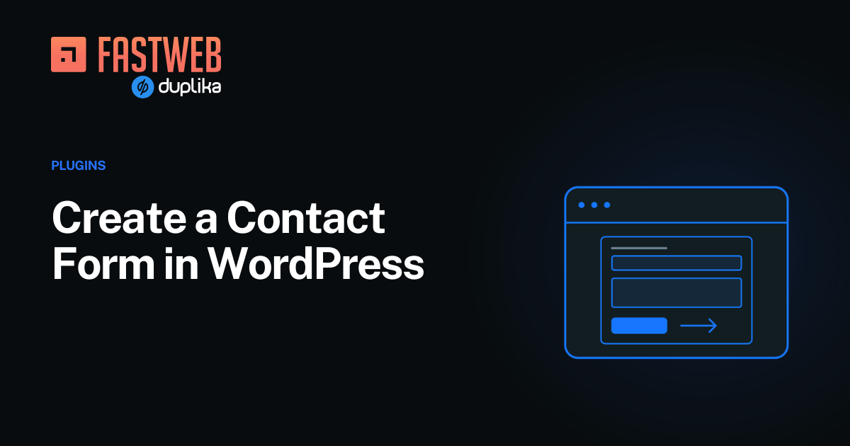 Create a Contact Form in WordPress – FastWeb