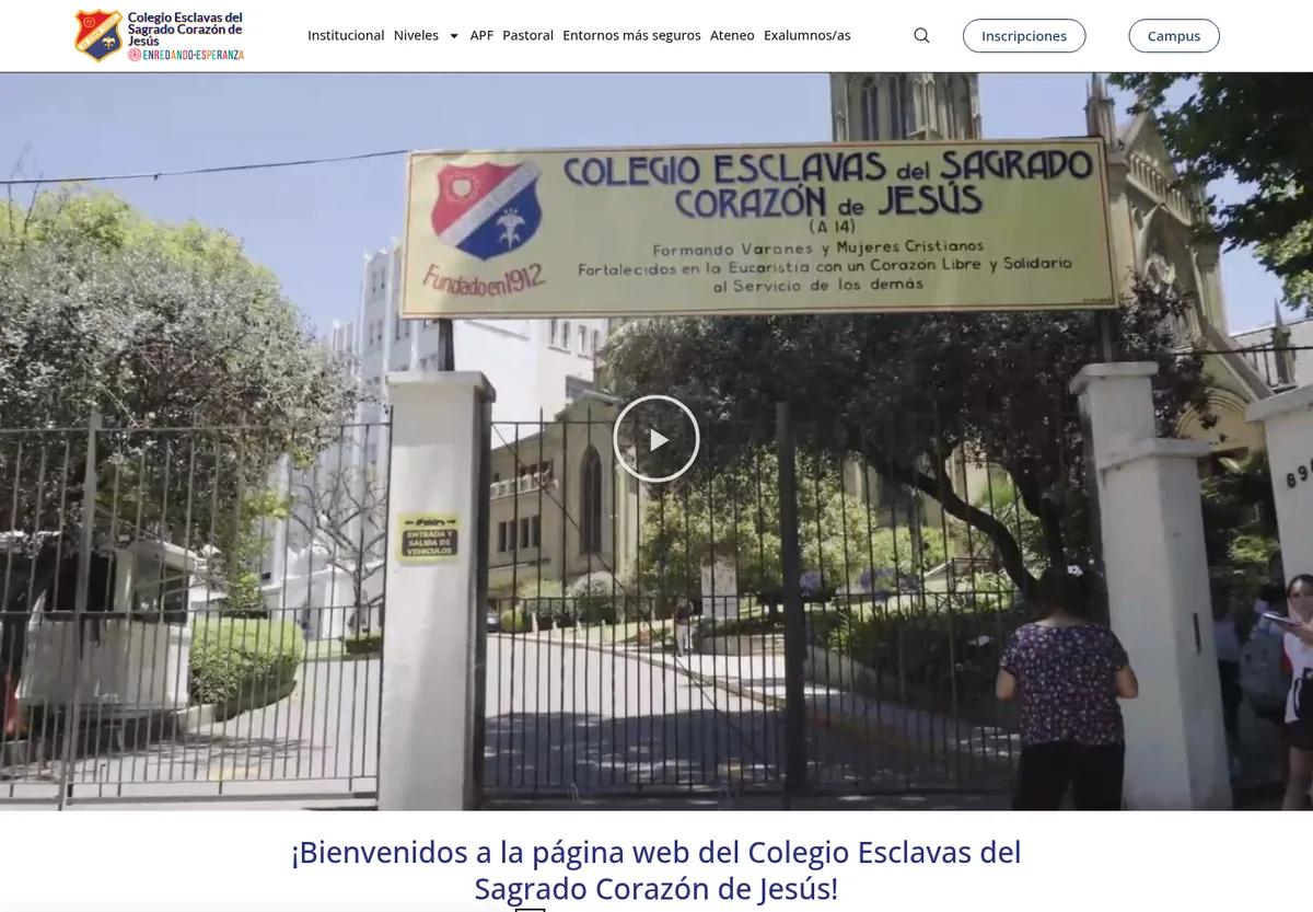 Homepage of Colegio Esclavas