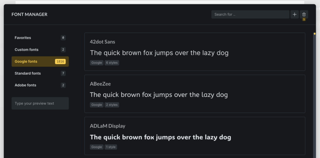 Bricks 2 alpha font manager
