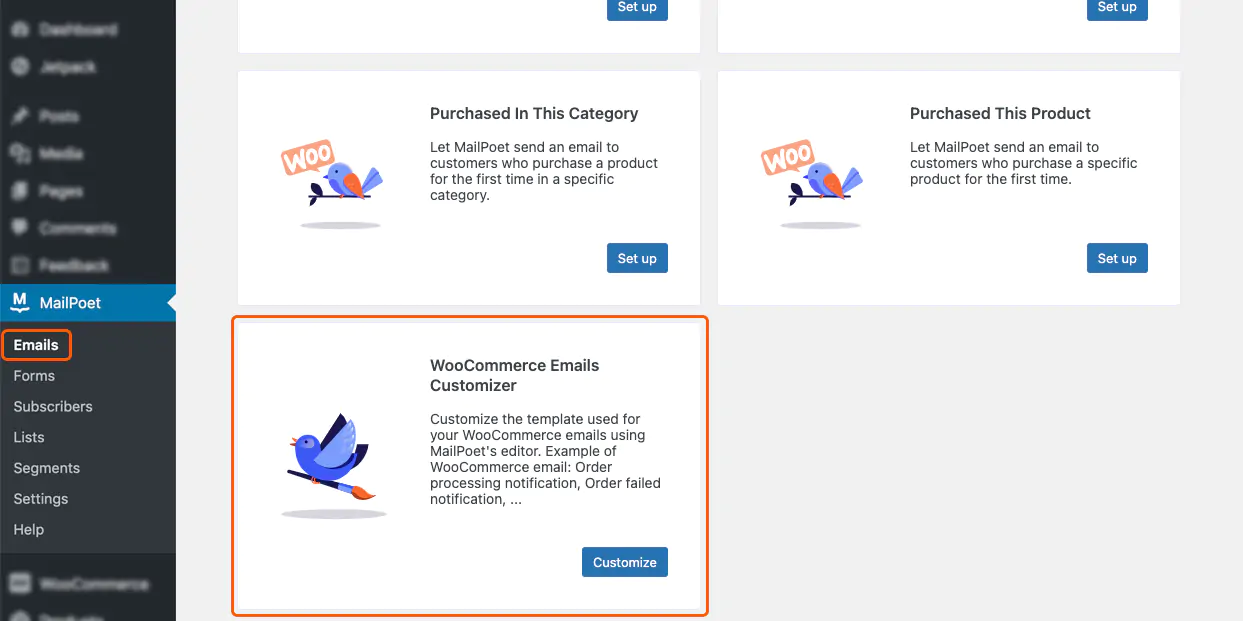 Mailpoet Customize Emails Woocommerce